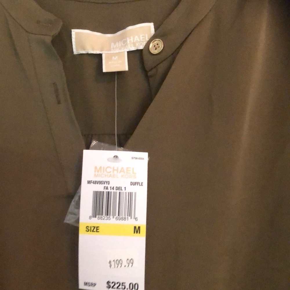 Michael Kors NWT Olive Silky Shirt Dress